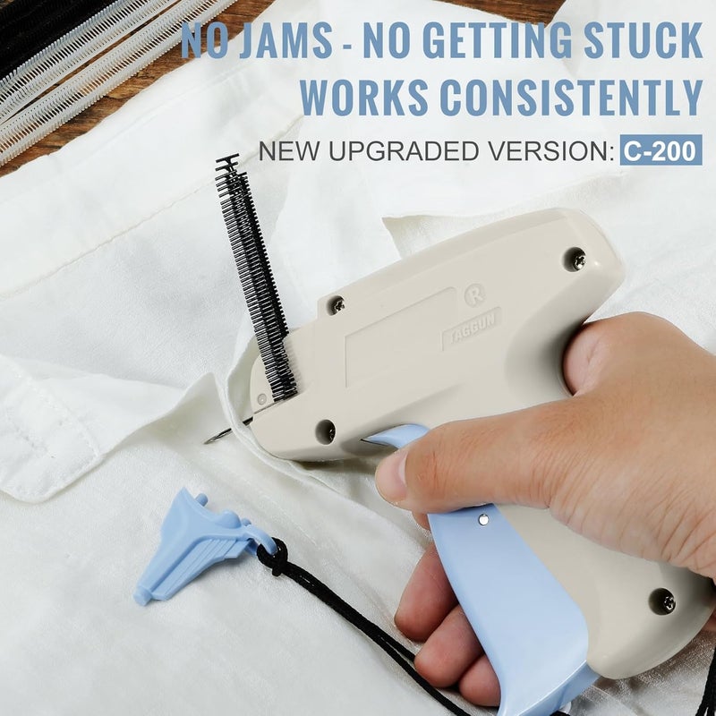 ANTAND Stitch Gun for Clothes, Tagging Gun for Clothing, Micro Handheld Tag Gun Quick Stitch Sewing Gun, Portable Quick Clothing Fixer Hemming Tool Includes 6 Needles and 1000 Black White Fasteners - Image 3